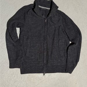 Banana Republic Mens Medium Full Zip Sweater cotton mock neck classy 90s style